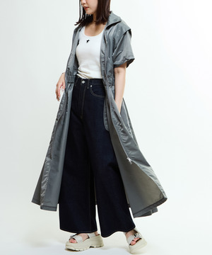 WAIST CORD NYLON HIGHNECK DRESS