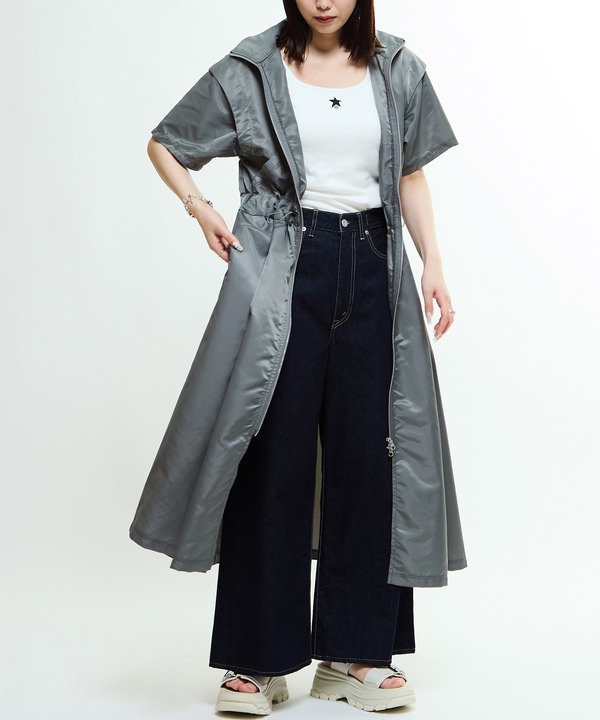 WAIST CORD NYLON HIGHNECK DRESS 詳細画像 4