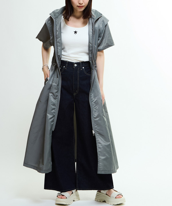 WAIST CORD NYLON HIGHNECK DRESS 詳細画像 5