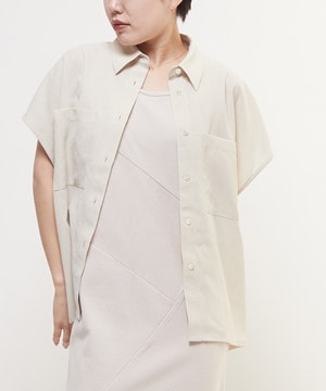 LINEN LIKE BOXY SHIRT