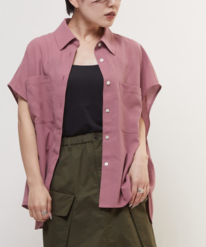 LINEN LIKE BOXY SHIRT