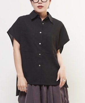 LINEN LIKE BOXY SHIRT