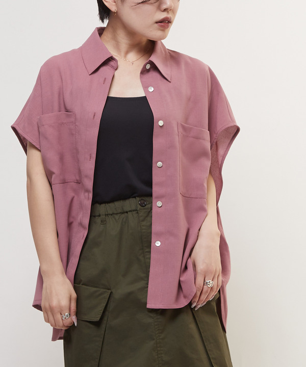 LINEN LIKE BOXY SHIRT 詳細画像 ピンク 1