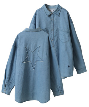 STAR★ PATCH DENIM SHIRT