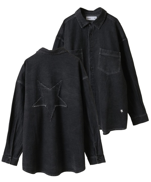 STAR★ PATCH DENIM SHIRT 詳細画像 ブラック 1