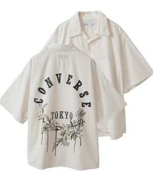 PIGMENT DYE BACK FLOWER PRINT SHIRT