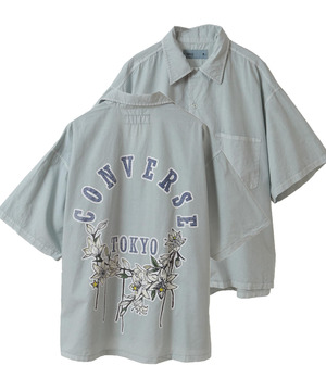 PIGMENT DYE BACK FLOWER PRINT SHIRT