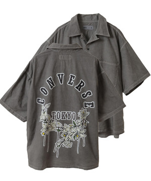 PIGMENT DYE BACK FLOWER PRINT SHIRT