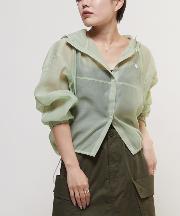 SHEER ANORAK PULLOVER 詳細画像 ミント 1