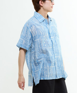BLOCK PRINT OVERSIZED SHIRT