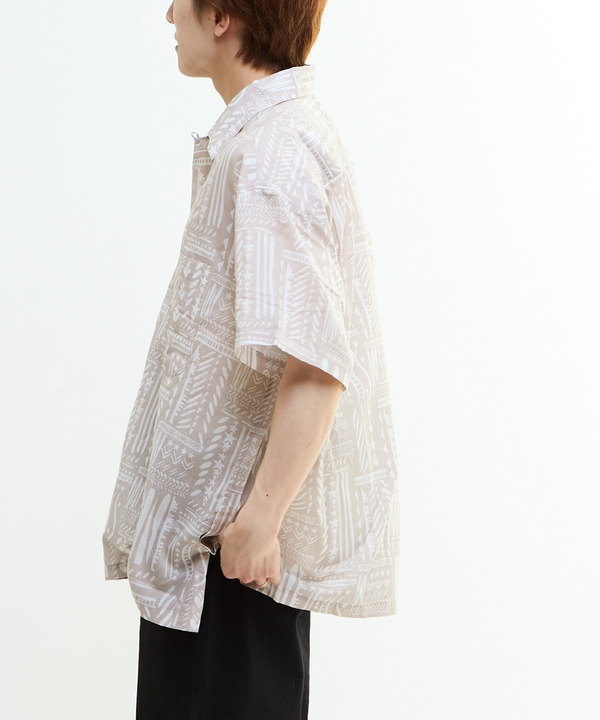 BLOCK PRINT OVERSIZED SHIRT 詳細画像 ベージュ 1