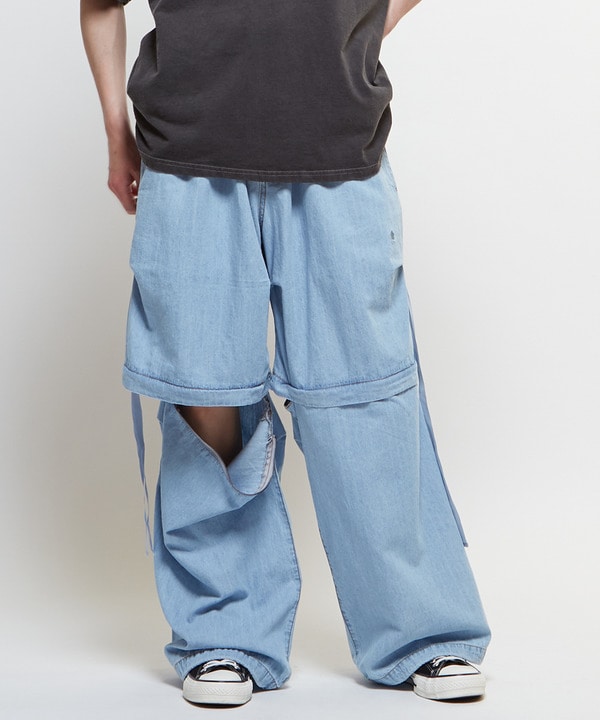 2WAY DETACHABLE DENIM WIDE CARGO PANTS 詳細画像 1