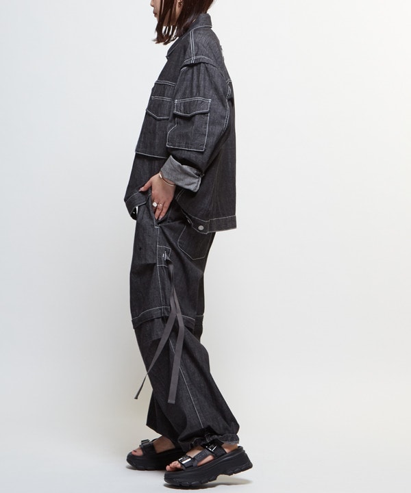 2WAY DETACHABLE DENIM WIDE CARGO PANTS 詳細画像 14