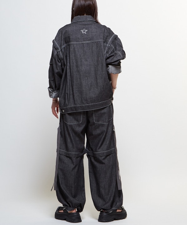 2WAY DETACHABLE DENIM WIDE CARGO PANTS 詳細画像 15