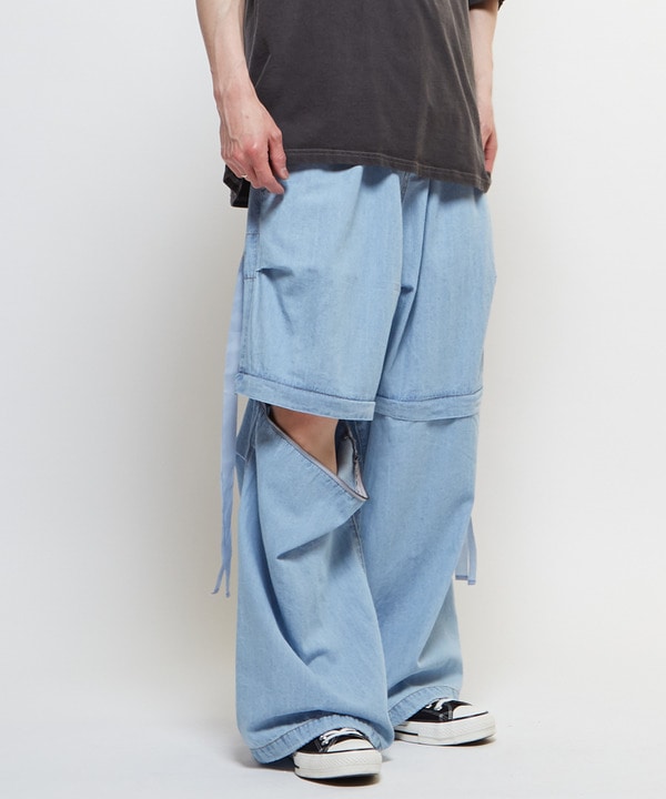 2WAY DETACHABLE DENIM WIDE CARGO PANTS 詳細画像 2