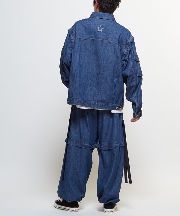 2WAY DETACHABLE DENIM WIDE CARGO PANTS 詳細画像 21