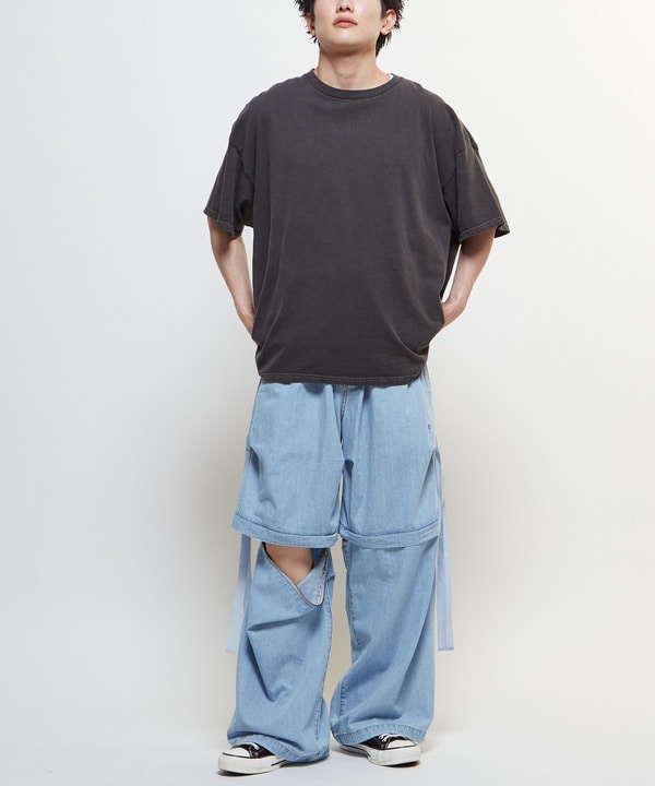 2WAY DETACHABLE DENIM WIDE CARGO PANTS 詳細画像 3