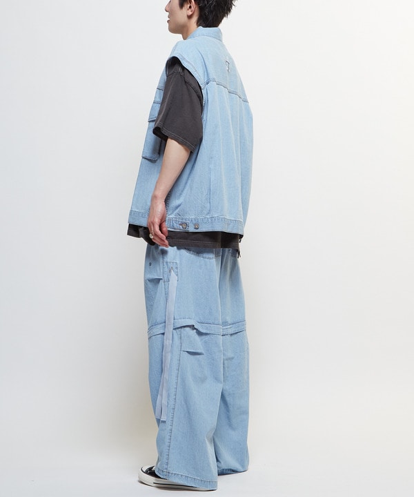 2WAY DETACHABLE DENIM WIDE CARGO PANTS 詳細画像 7
