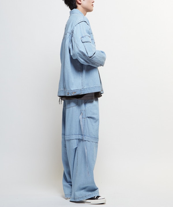 2WAY DETACHABLE DENIM WIDE CARGO PANTS 詳細画像 9
