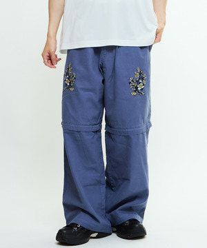 2WAY DETACHABLE EMBROIDERY WIDE PANTS(SET UP)