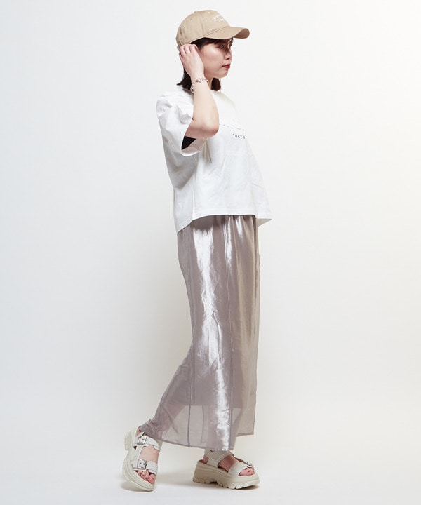 WAIST LOGO SHINY SHEER SKIRT 詳細画像 5