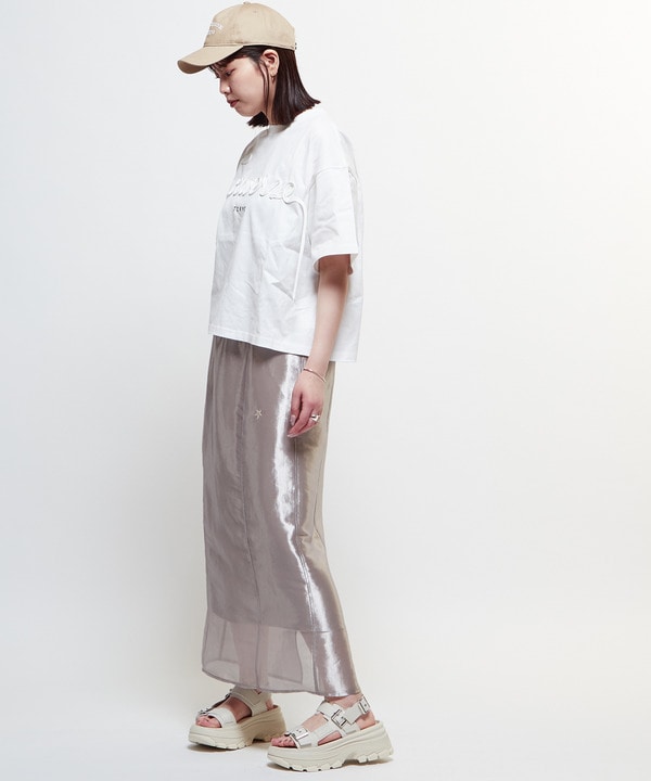 WAIST LOGO SHINY SHEER SKIRT 詳細画像 6