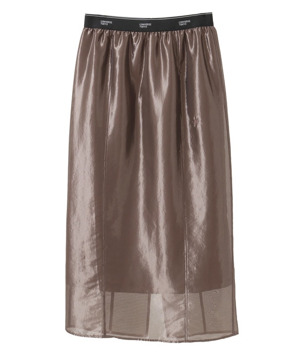 WAIST LOGO SHINY SHEER SKIRT 詳細画像 カーキ 1