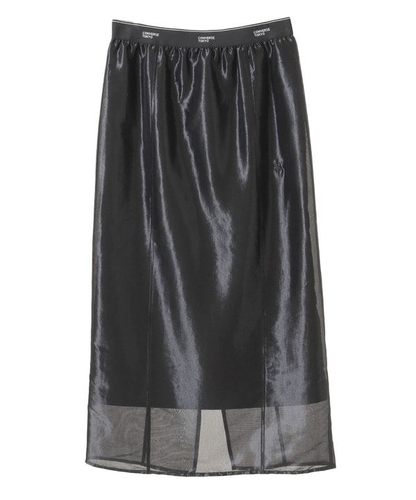 WAIST LOGO SHINY SHEER SKIRT 詳細画像 ブラック 1