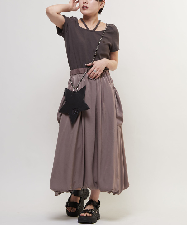 SATIN BALLOON SILHOUETTE SKIRT 詳細画像 4