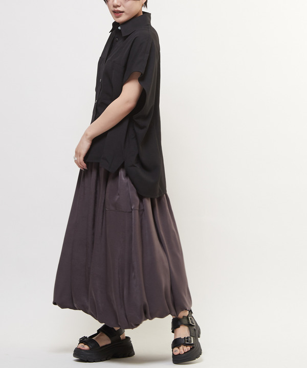 SATIN BALLOON SILHOUETTE SKIRT 詳細画像 8