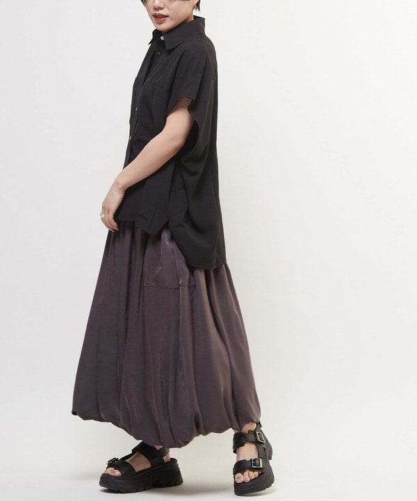 SATIN BALLOON SILHOUETTE SKIRT 詳細画像 9