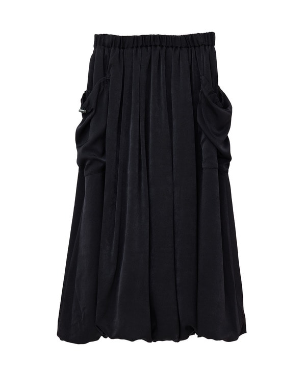 SATIN BALLOON SILHOUETTE SKIRT 詳細画像 ブラック 1
