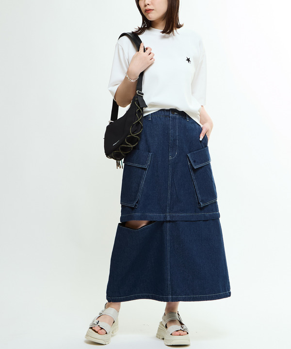 2WAY DETACHABLE MILITARY DENIM CARGO SKIRT 詳細画像 1