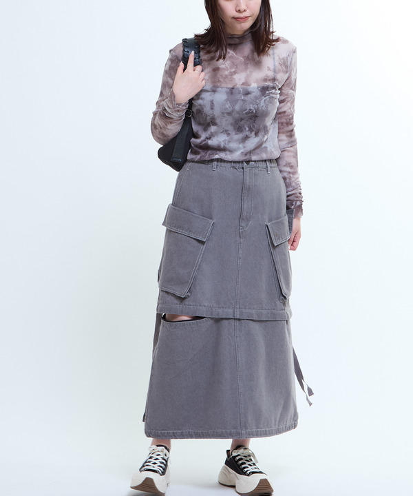 2WAY DETACHABLE MILITARY DENIM CARGO SKIRT 詳細画像 10
