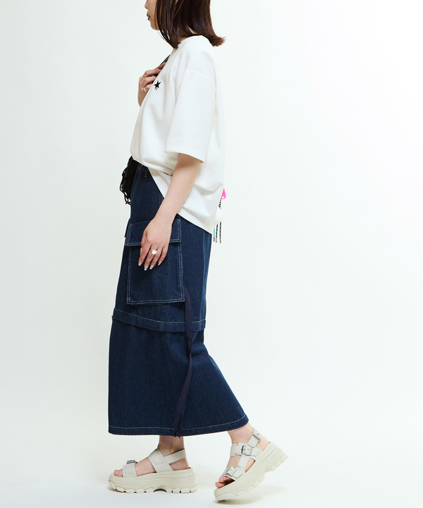 2WAY DETACHABLE MILITARY DENIM CARGO SKIRT 詳細画像 2