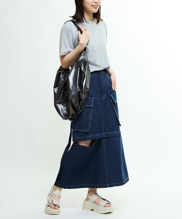 2WAY DETACHABLE MILITARY DENIM CARGO SKIRT 詳細画像 4
