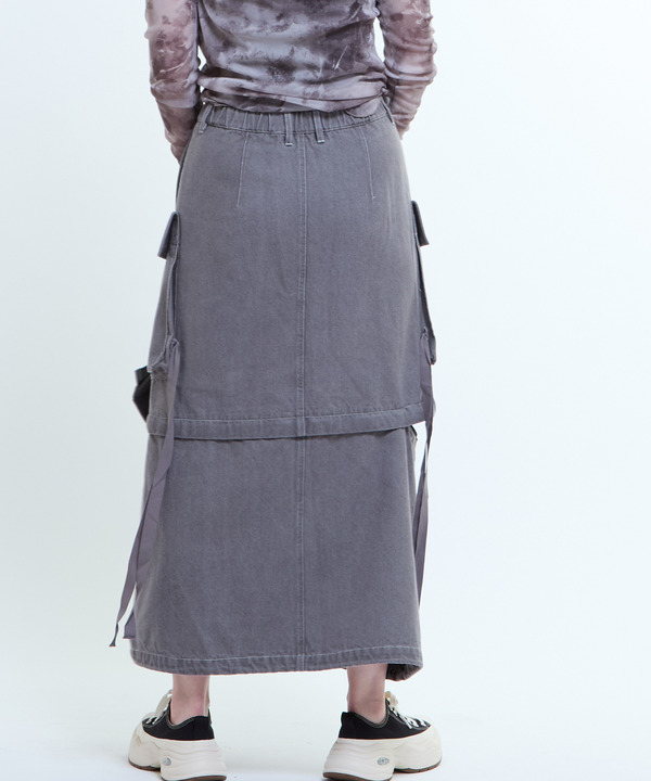 2WAY DETACHABLE MILITARY DENIM CARGO SKIRT 詳細画像 9