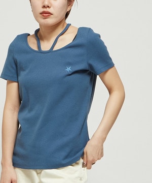 HALTER NECK RIB TOP