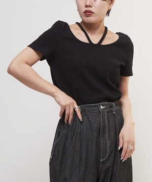 HALTER NECK RIB TOP