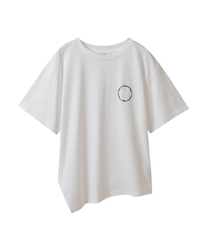 ASYMMETRY EMBROIDERY LOGO TEE