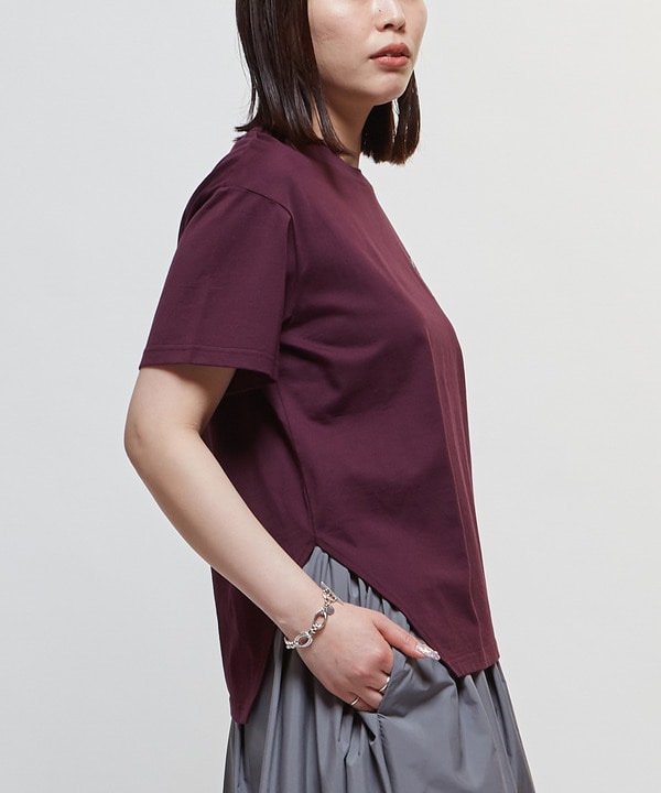 ASYMMETRY EMBROIDERY LOGO TEE 詳細画像 1