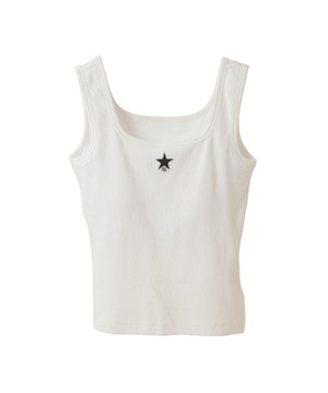 STAR★ PADDED SQUARE RIB TANK TOP