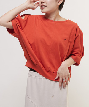 SLIT DOLMAN SLEEVE SHORT TEE