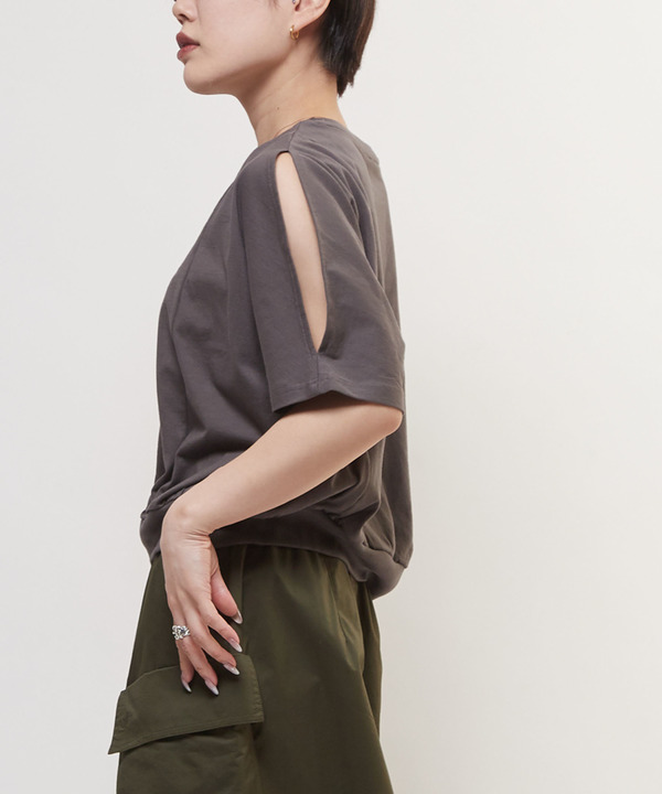 SLIT DOLMAN SLEEVE SHORT TEE 詳細画像 1