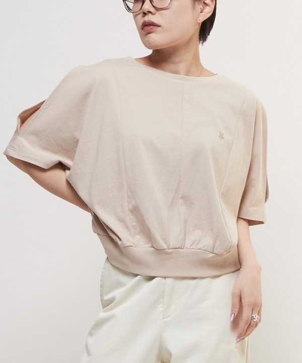 SLIT DOLMAN SLEEVE SHORT TEE 詳細画像 ベージュ 1
