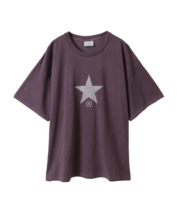 PIGMENT DYE STAR★ PRINT TEE 詳細画像 パープル 1