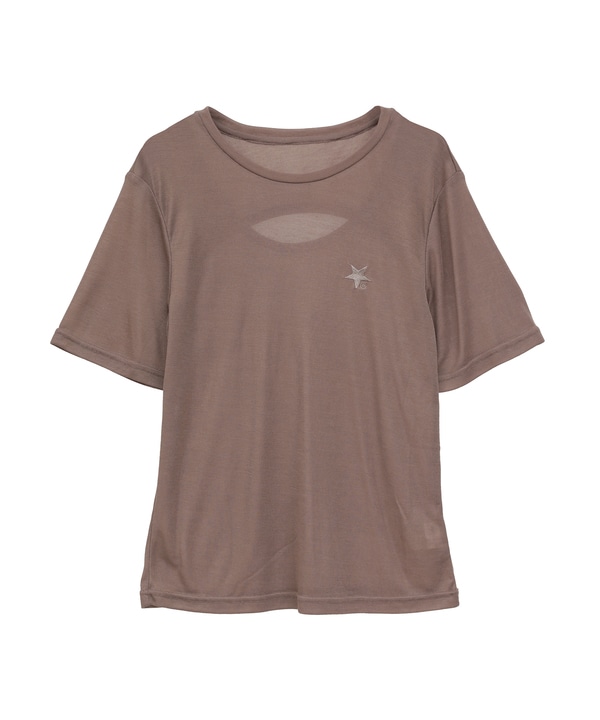 BACK OPEN SHEER TOP 詳細画像 ブラウン 1