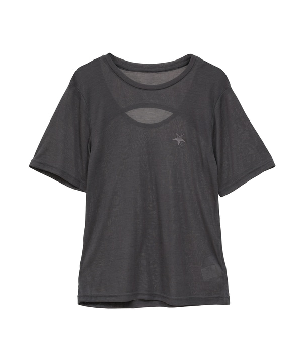 BACK OPEN SHEER TOP 詳細画像 チャコールグレー 1