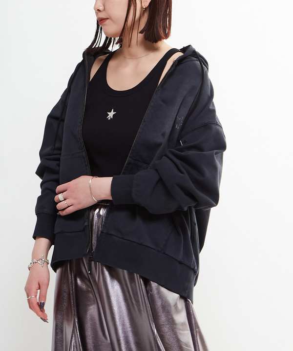 STAR★ ONEPOINT RIB HALTER NECK TANK TOP 詳細画像 4
