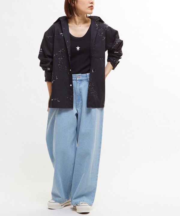 STAR★ ONEPOINT RIB HALTER NECK TANK TOP 詳細画像 6